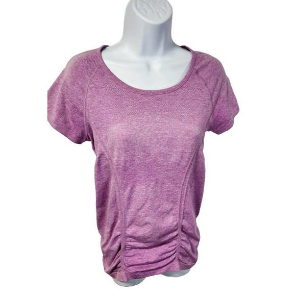 Athleta Women’s Athletic Top | Sky Magenta, Ruched, Short Sleeve, Size M, GUC - Picture 1 of 9